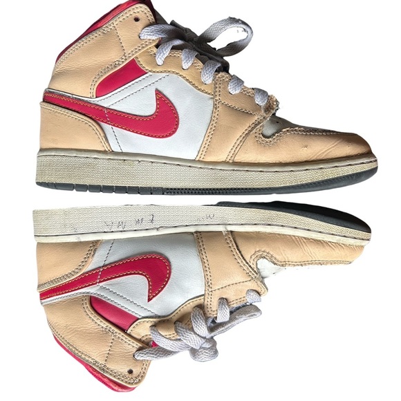 Nike high top Kids' Tan and Red Sneakers - Picture 1 of 9